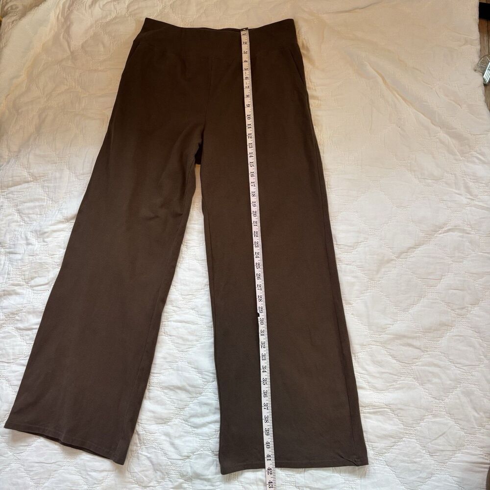 PACT Organic Cotton Wide Leg Lounge Pants XL / Brown Knit / High Rise / Comfort - Picture 4 of 9